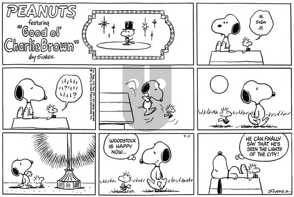 Peanuts on Sunday September 5, 1976 Comic Strip