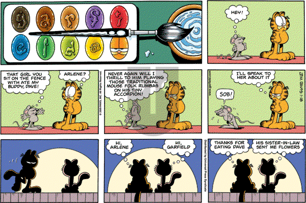 Garfield - Sunday January 18, 2009 Comic Strip
