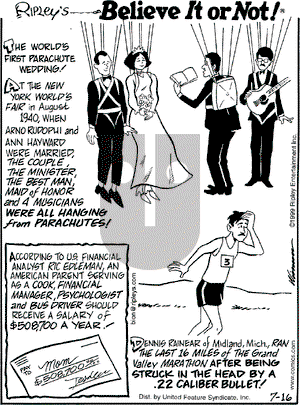 Ripley's Believe It or Not on Friday July 16, 1999 Comic Strip