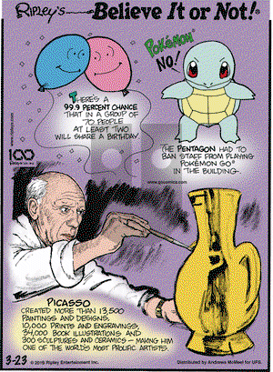 Ripley's Believe It or Not on Saturday March 23, 2019 Comic Strip