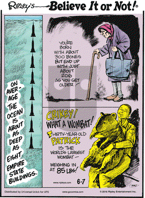 Ripley's Believe It or Not on Tuesday June 7, 2016 Comic Strip
