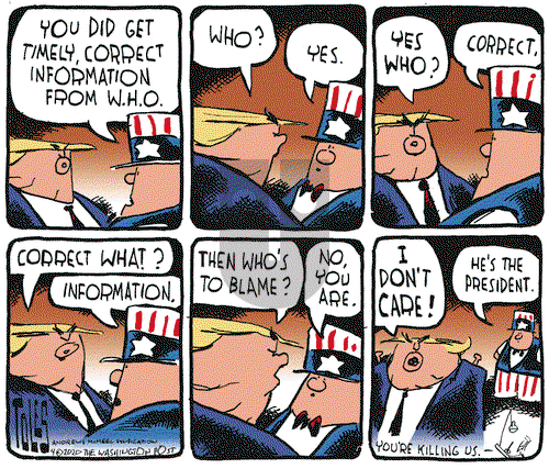 Tom Toles on Tuesday April 21, 2020 Comic Strip