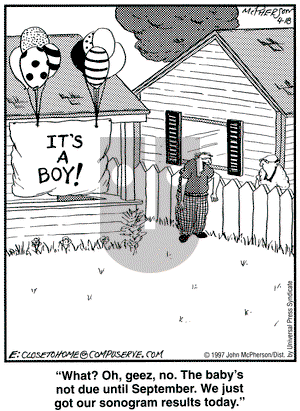 Close to Home on Friday April 18, 1997 Comic Strip