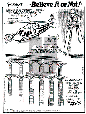 Ripley's Believe It or Not on Wednesday December 31, 1997 Comic Strip