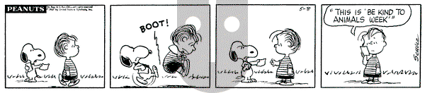 Peanuts on Monday May 8, 1967 Comic Strip