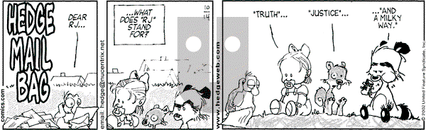 Over the Hedge on Monday October 14, 2002 Comic Strip