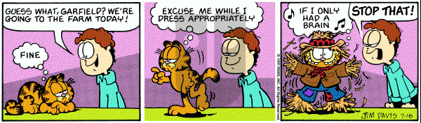 Garfield on Monday July 16, 1990 Comic Strip