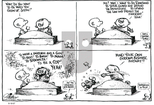 Pat Oliphant on Sunday April 5, 1998 Comic Strip