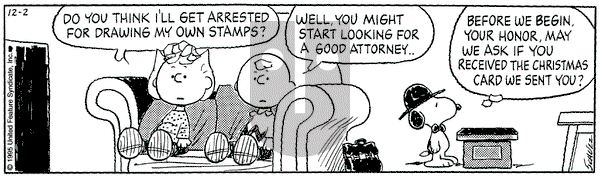 Peanuts on Saturday December 2, 1995 Comic Strip