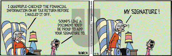Grand Avenue on Saturday April 16, 2016 Comic Strip