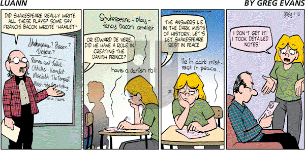 Luann on Sunday January 15, 2012 Comic Strip