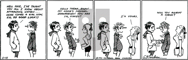 Doonesbury - Saturday November 14, 1970 Comic Strip