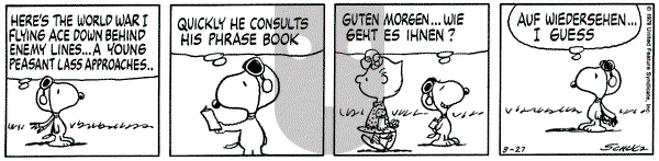 Peanuts on Tuesday March 27, 1979 Comic Strip