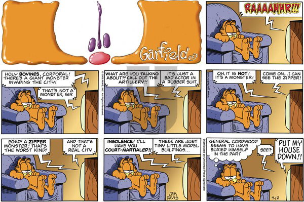 Garfield on Sunday April 12, 2009 Comic Strip