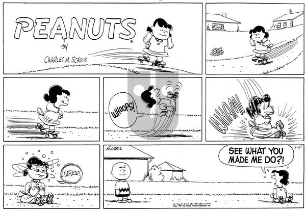 Peanuts on Sunday July 21, 1957 Comic Strip