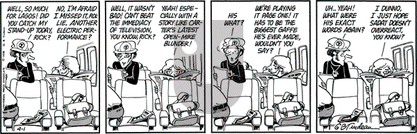 Doonesbury on Saturday April 1, 1978 Comic Strip