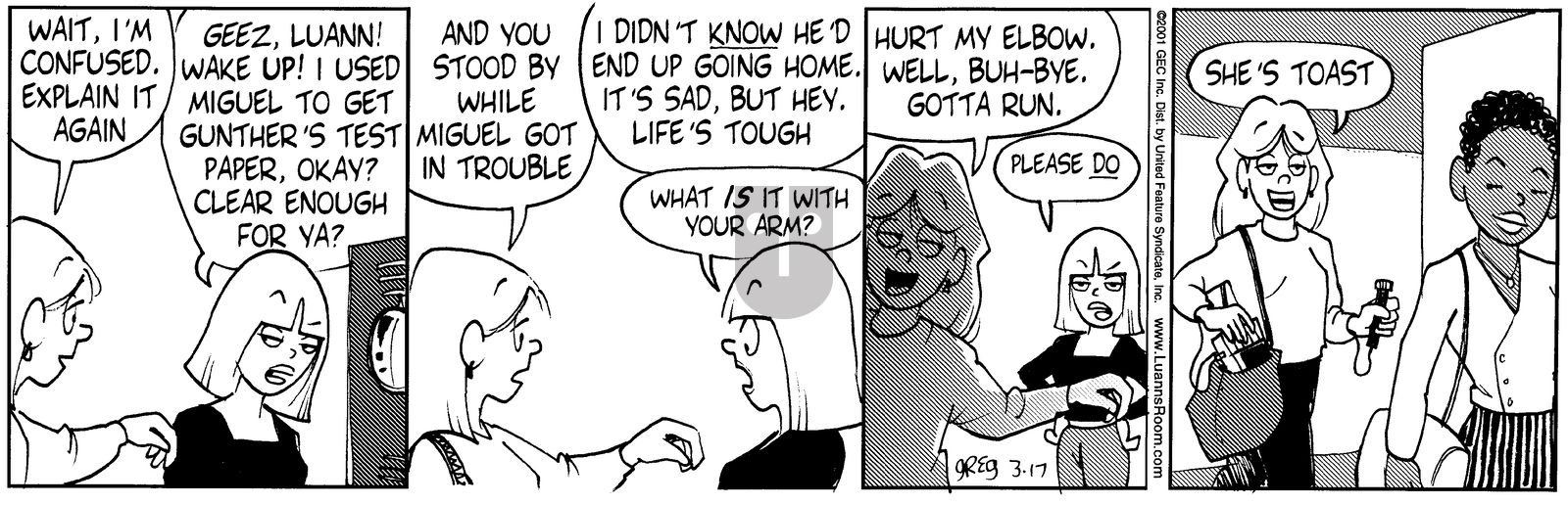 Luann - Saturday March 17, 2001 Comic Strip