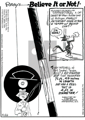 Ripley's Believe It or Not on Friday April 26, 2002 Comic Strip