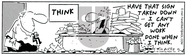 Frank and Ernest on Wednesday September 4, 1996 Comic Strip