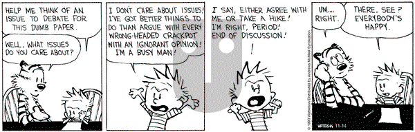 Calvin and Hobbes - Tuesday November 14, 2023 Comic Strip