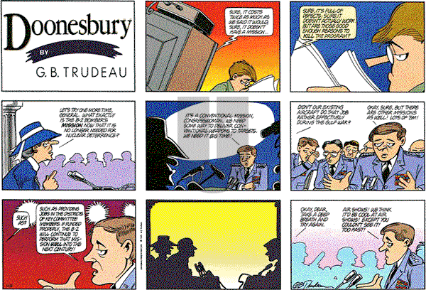 Doonesbury on Sunday November 3, 1991 Comic Strip