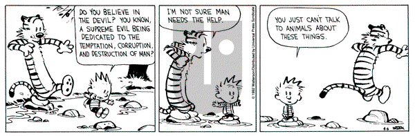 Calvin and Hobbes on Monday April 6, 1992 Comic Strip