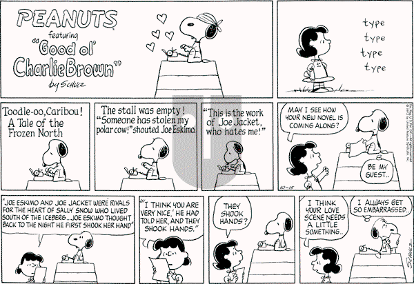 Peanuts - Sunday October 15, 1972 Comic Strip