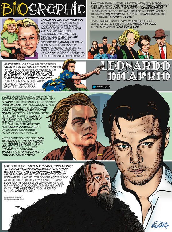 Biographic on Sunday January 24, 2016 Comic Strip