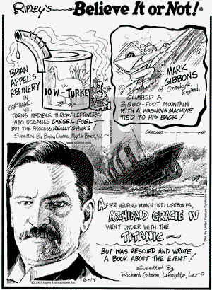Ripley's Believe It or Not on Tuesday June 14, 2005 Comic Strip