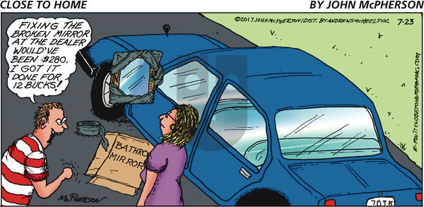 Close to Home on Sunday July 23, 2017 Comic Strip