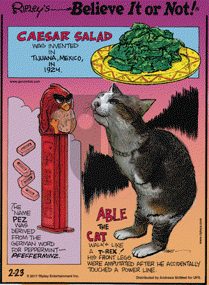 Ripley's Believe It or Not on Thursday February 23, 2017 Comic Strip
