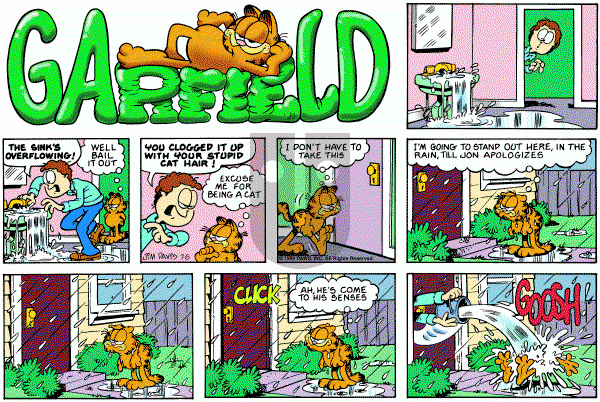 Garfield on Sunday July 8, 1990 Comic Strip