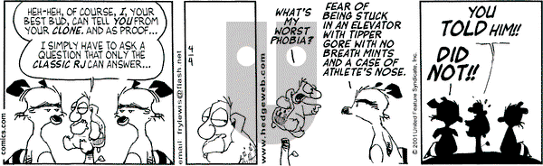 Over the Hedge on Wednesday April 4, 2001 Comic Strip