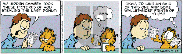 Garfield on Tuesday April 9, 2002 Comic Strip