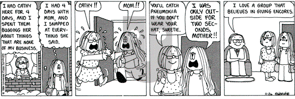 Cathy Classics on Monday November 26, 1984 Comic Strip