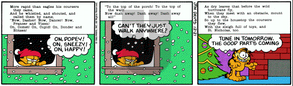Garfield on Wednesday December 21, 1983 Comic Strip