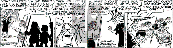 Alley Oop on Tuesday November 26, 1996 Comic Strip