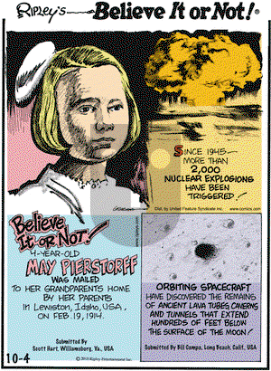 Ripley's Believe It or Not on Monday October 4, 2010 Comic Strip