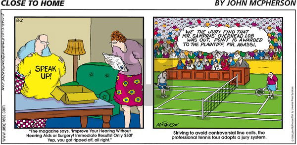 Close to Home on Sunday August 2, 1998 Comic Strip
