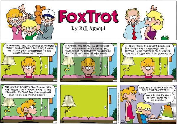 FoxTrot on Sunday August 24, 2003 Comic Strip