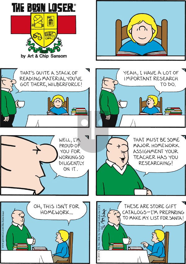 The Born Loser on Sunday December 6, 2015 Comic Strip