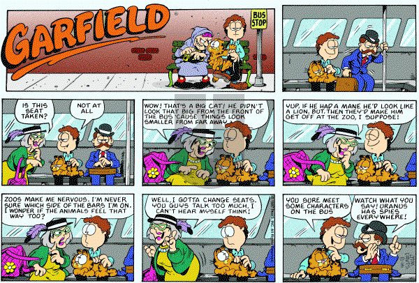 Garfield on Sunday August 16, 1987 Comic Strip