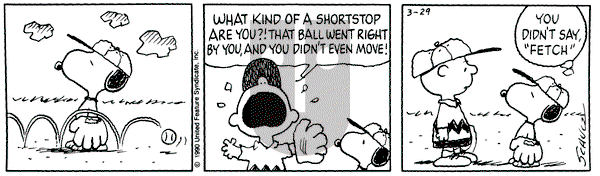 Peanuts on Thursday March 29, 1990 Comic Strip