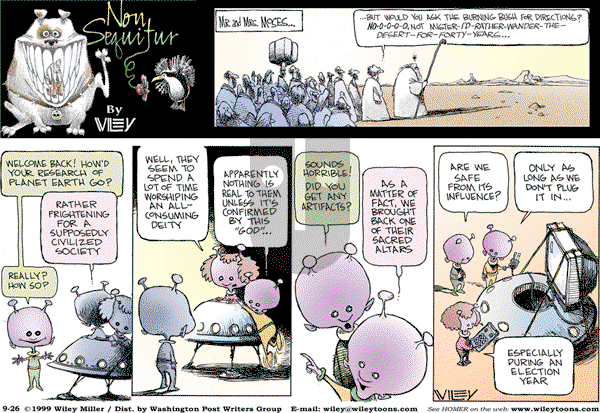 Non Sequitur on Sunday September 26, 1999 Comic Strip