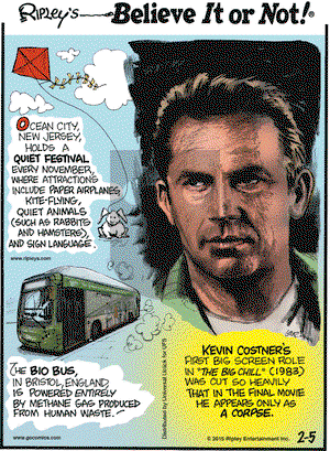 Ripley's Believe It or Not on Thursday February 5, 2015 Comic Strip
