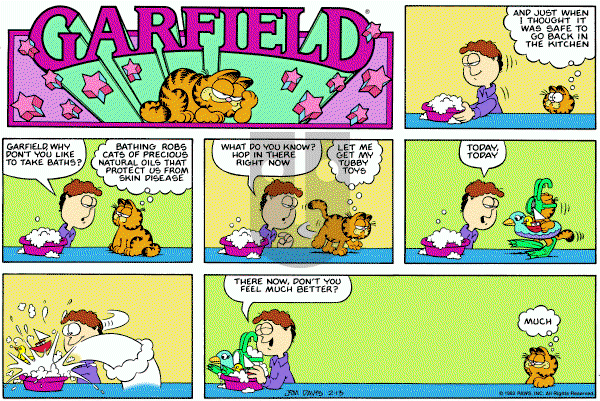 Garfield on Sunday February 13, 1983 Comic Strip