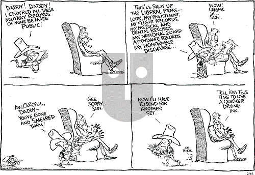 Pat Oliphant on Monday February 16, 2004 Comic Strip