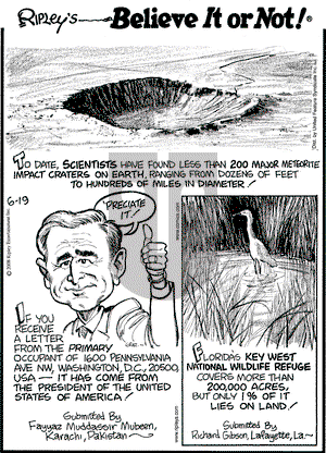Ripley's Believe It or Not on Thursday June 19, 2008 Comic Strip