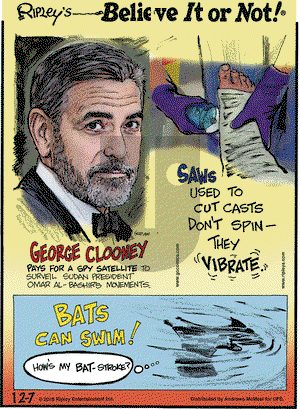 Ripley's Believe It or Not on Friday December 7, 2018 Comic Strip