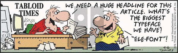 Frank and Ernest on Monday April 6, 2015 Comic Strip
